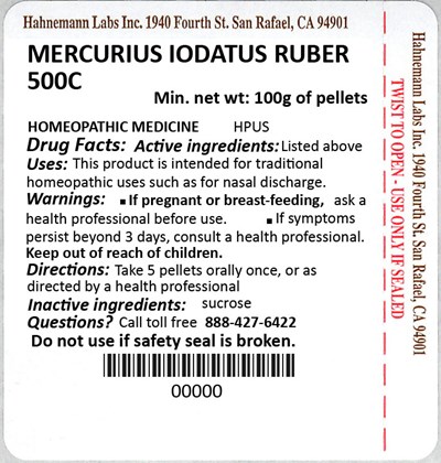 Mercurius Iodatus Ruber 500C 100g - Mercurius Iodatus Ruber 500C 100g